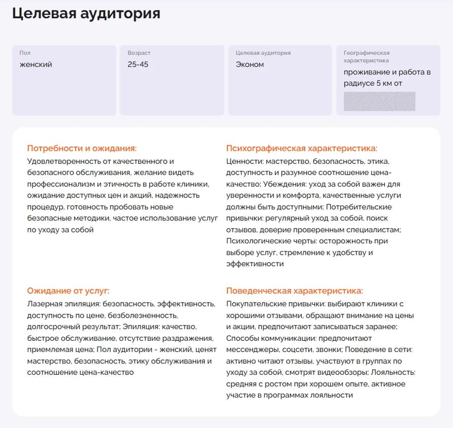 Отчёт Creator о целевой аудитории: пол, возраст, сегмент, география; потребности и ожидания, психографическая и поведенческая характеристики
